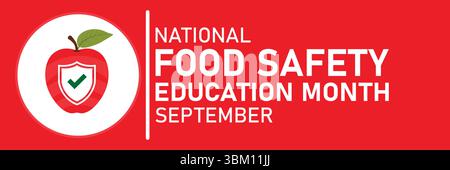National Food Safety Education Month. Settembre. Illustrazione vettoriale. Elemento di design per banner, poster o scheda. Illustrazione Vettoriale