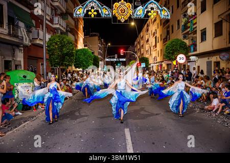 Balletto dei pescatori alla parata cristiana di Villajoyosa Foto Stock