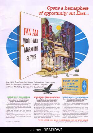Pan Am Jet Clipper Cargo pubblicità vintage 1979 Foto Stock