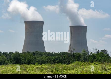 Montgomery County, Pennsylvania – 23 giugno 2025: Veduta della centrale nucleare di Limerick situata vicino a Philadelphia, Pennsylvania Foto Stock