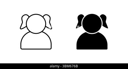 Affascinante set di icone per le ragazze del profilo, ideale per piattaforme social, avatar degli utenti e profili personali. Illustrazione Vettoriale