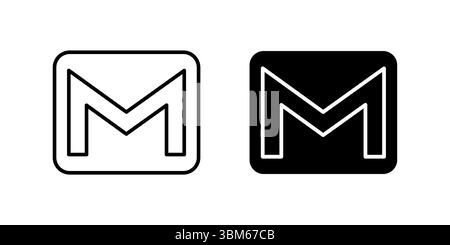 Set di icone con logo e-mail distintivo, ideale per piattaforme di comunicazione e branding. Illustrazione Vettoriale