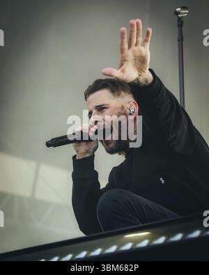 M. Shadows (Matthew Charles Sanders), cantante degli Avenged Sevenfold, live allo Zitadelle Spandau di Berlino il 21/06/2025 Foto Stock