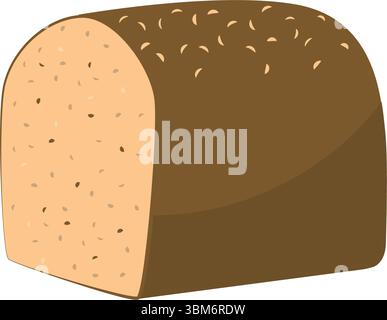 Icona del vettore del pane disegno illustrativo del vettore di nutrizione per prodotti da forno Illustrazione Vettoriale