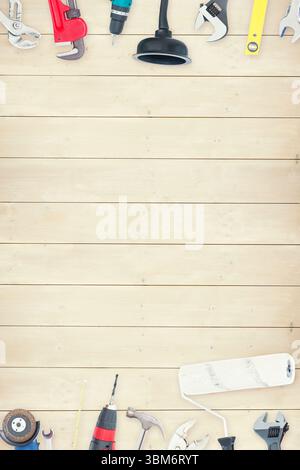 Strumenti in background in legno Foto Stock