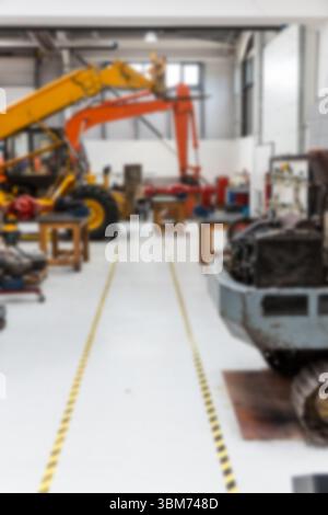 Immagine sfocata dei macchinari da costruzione Foto Stock