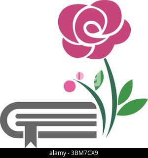 Modello di design dell'icona del logo del libro Illustrazione Vettoriale