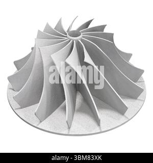 Girante a turbina generica, mockup, primo piano, isolato su sfondo bianco. Foto Stock