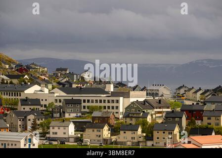 Honningsvag, Nordkapp, Norvegia Foto Stock