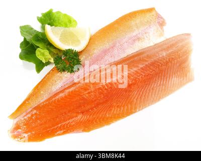 Pesce fresco - Salmone e trota golden Foto Stock