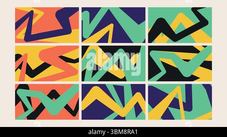 Set di sfondo moderno in forma organica astratta Illustrazione Vettoriale