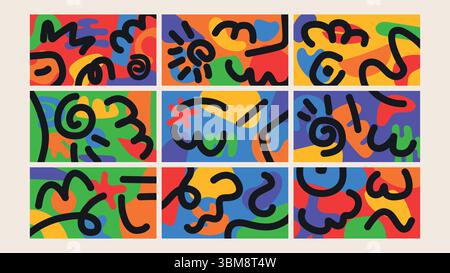 Sfondo colorato espressivo per scarabocchi Illustrazione Vettoriale