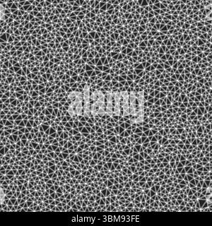 Sfondo astratto Tileable. Forme solide arrotondate nei telai. Piccoli triangoli. Stile bianco e nero. Modello ripetibile. Sezioni vettoriali di trend. Illustrazione Vettoriale