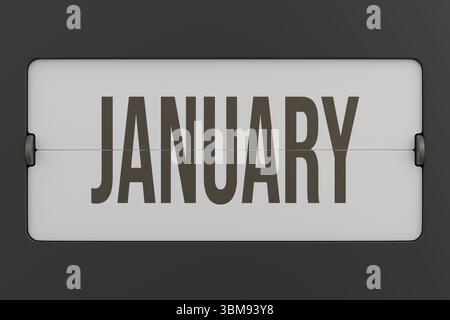 Calendario mensile nero. Rendering 3D. Foto Stock