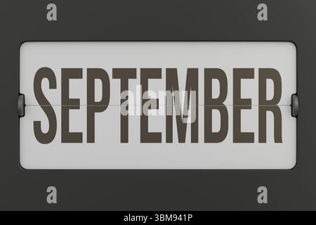 Calendario mensile nero. Rendering 3D. Foto Stock