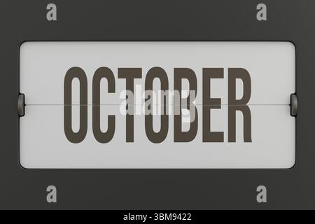 Calendario mensile nero. Rendering 3D. Foto Stock