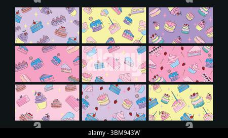 Sfondo onda colore fluida impostato Illustrazione Vettoriale