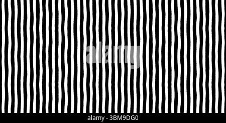 Crea un contrasto tra sfondo senza cuciture e strisce di tracciatura dai colori bianco e nero. Modello orizzontale con linee verticali testurizzate in gesso Illustrazione Vettoriale