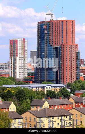 Triangle Yard attualmente in costruzione nel centro di Leeds nel 2025 Foto Stock