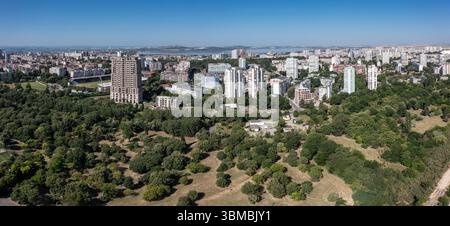 Veduta aerea della città marittima di Burgas, Bulgaria Foto Stock