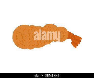 Gamberi fritti isolati. Gamberi in pastella Illustrazione Vettoriale