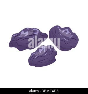 Il vettore dell'icona prugne viene isolato su sfondo bianco. Una pila di prugne disegnate a mano Illustrazione Vettoriale