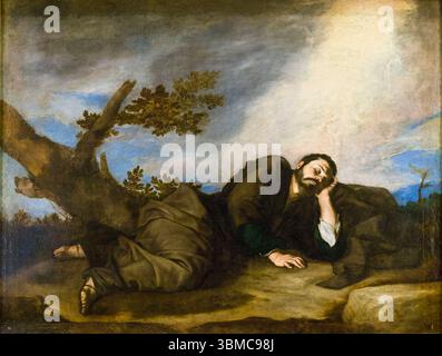 Jusepe de Ribera, il sogno di Giacobbe, (Scala di Giacobbe), pittura ad olio su tela, 1639 Foto Stock
