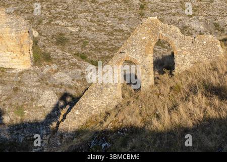 Acquedotto del castello di Berlanga de Duero, XVI secolo. Soria, comunità autonoma di Castilla y Leon, Spagna, Europa Foto Stock