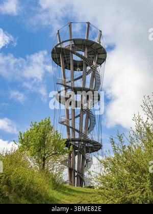 Torre Schoenbuch sullo Stellberg nel Parco naturale Schoenbuch vicino a Herrenberg, Boeblingen, Baden-Wuerttemberg, Germania, Europa Foto Stock