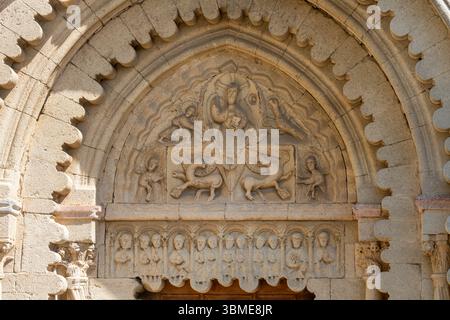 Ganagobie, Prieuré de Ganagobie, Westportal Foto Stock