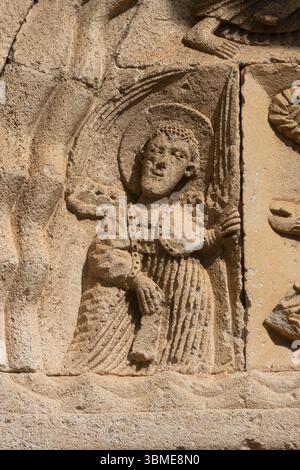 Ganagobie, Prieuré de Ganagobie, Westportal Foto Stock