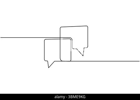 Semplice bolla vocale stile di disegno continuo a una linea per la comunicazione e il concetto di messaggistica Illustrazione Vettoriale
