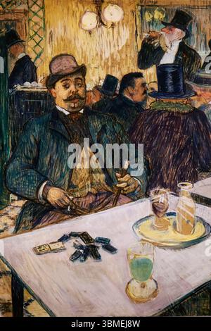 Francia, Yvelines, Croissy sur Seine, museo la Grenouillere, mostra Absinthe, Monsieur Boileau, dipinto di Toulouse Lautrec (1864-1901) Foto Stock