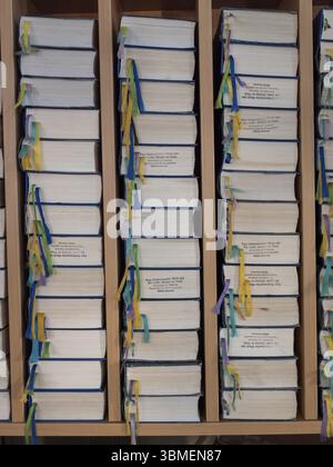 Inni nella chiesa protestante di San Giacomo, nella chiesa di Jakobus, Ilmenau, Turingia, Germania, Europa Foto Stock