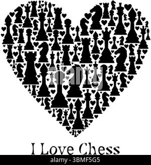 Sfondo scacchistico bianco e nero. Disegno del volantino per sfondo a scacchi illustrativo. Post per il torneo di scacchi, concetto di giorno degli scacchi Illustrazione Vettoriale