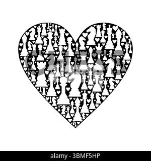 Sfondo scacchistico bianco e nero. Disegno del volantino per sfondo a scacchi illustrativo. Post per il torneo di scacchi, concetto di giorno degli scacchi Illustrazione Vettoriale