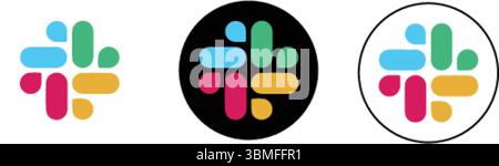 Icona Vector Slack isolata su sfondo bianco, logo Slack Illustrazione Vettoriale