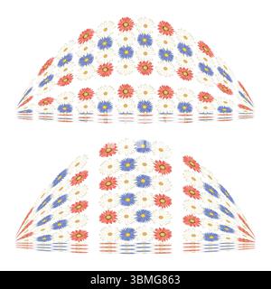 Ripetizione a punti semicircolare. Forma astratta colorata. Vettore elemento gradiente. Illustrazione di texture moderne. Illustrazione Vettoriale