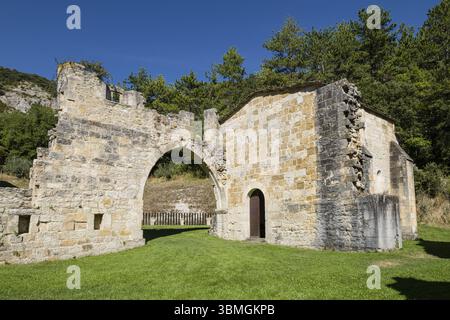 Monastero benedettino di San Adrian, Monastero di Santa Maria la Real de Iranzu, XII - XIV secolo, Camino de Santiago, Abarzuza, Navarra, Spagna, Foto Stock