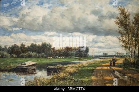 Landscape in the Environs of the Hague, Willem Roelofs, c.1870-1875, Amsterdam, Paesi Bassi Foto Stock