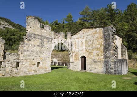 Monastero benedettino di San Adrian, Monastero di Santa Maria la Real de Iranzu, XII - XIV secolo, Camino de Santiago, Abarzuza, Navarra, Spagna, Foto Stock
