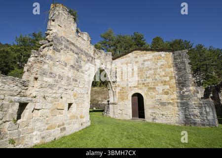 Monastero benedettino di San Adrian, Monastero di Santa Maria la Real de Iranzu, XII - XIV secolo, Camino de Santiago, Abarzuza, Navarra, Spagna, Foto Stock