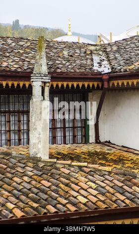 L'architettura delle vecchie strade di Sebastopoli. Vecchie case Foto Stock