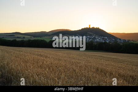 Immagine panoramica della valle di Brohl, Eifel, Renania-Palatinato, Germania Foto Stock