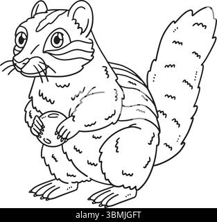 Forest Animal Ground Squirrel Isolated Coloring Illustrazione Vettoriale