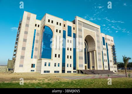Lussuosa decorazione araba islamica, immagine dell'edificio decorata in marmo. Foto Stock