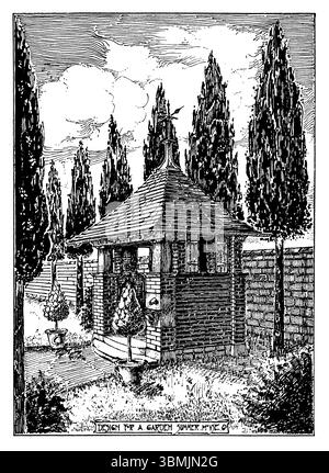 Disegna per una piccola casa estiva con giardino edoardiano di Francis W Yorke di Stratford su Avon da Studio Magazine 1903 Foto Stock