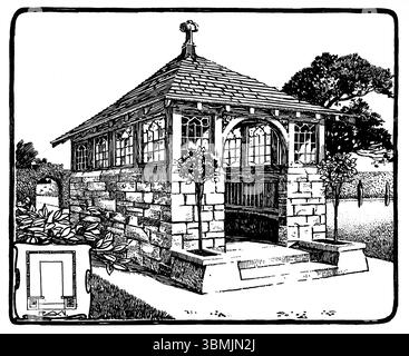 Progetto per una piccola casa estiva con giardino edoardiano di Percy Lancaster da Studio Magazine 1903 Foto Stock