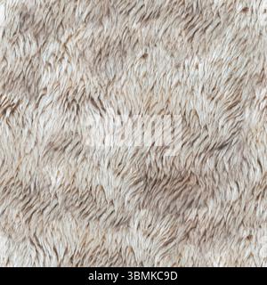 Texture fotografica 4K senza cuciture in pelliccia di orso bianco. Foto Stock