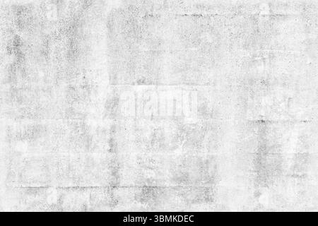 Struttura senza cuciture di una parete bianca in cemento. Vista frontale. Mostra sottili motivi grunge, adatti come sfondo per progetti di progettazione, poster e editing Foto Stock